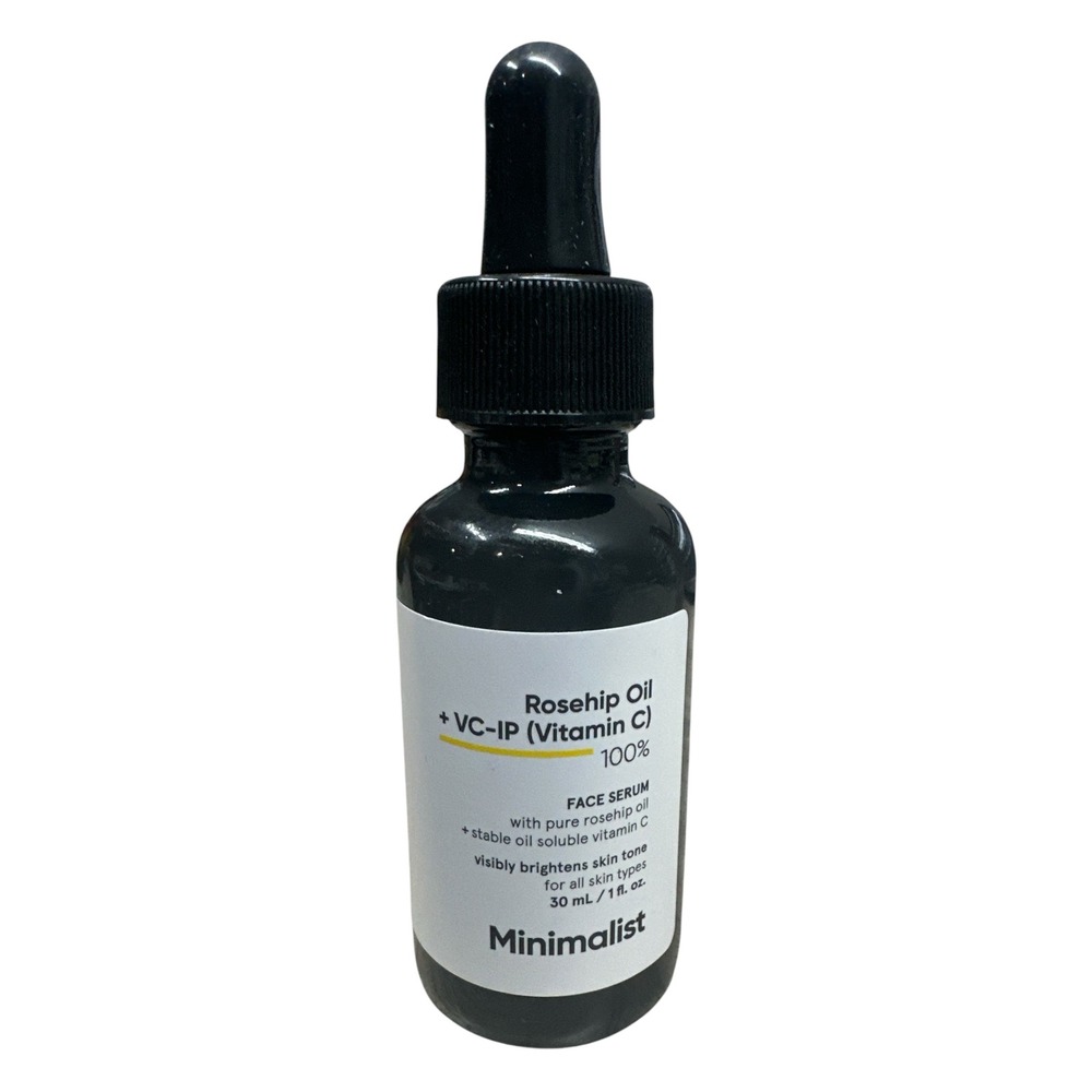 Minimalist Rosehip Oil + VC-IP Vitamin C 100% Face Serum Brightening 30ml NEW